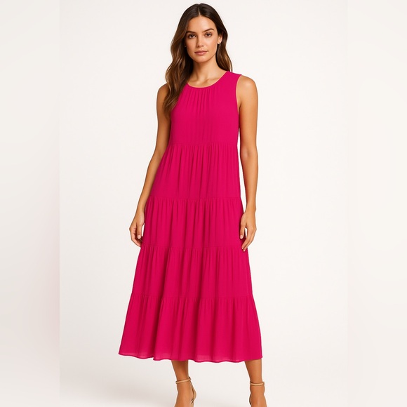 Banana Republic Pink Tiered Maxi Dress – M - Picture 2 of 6